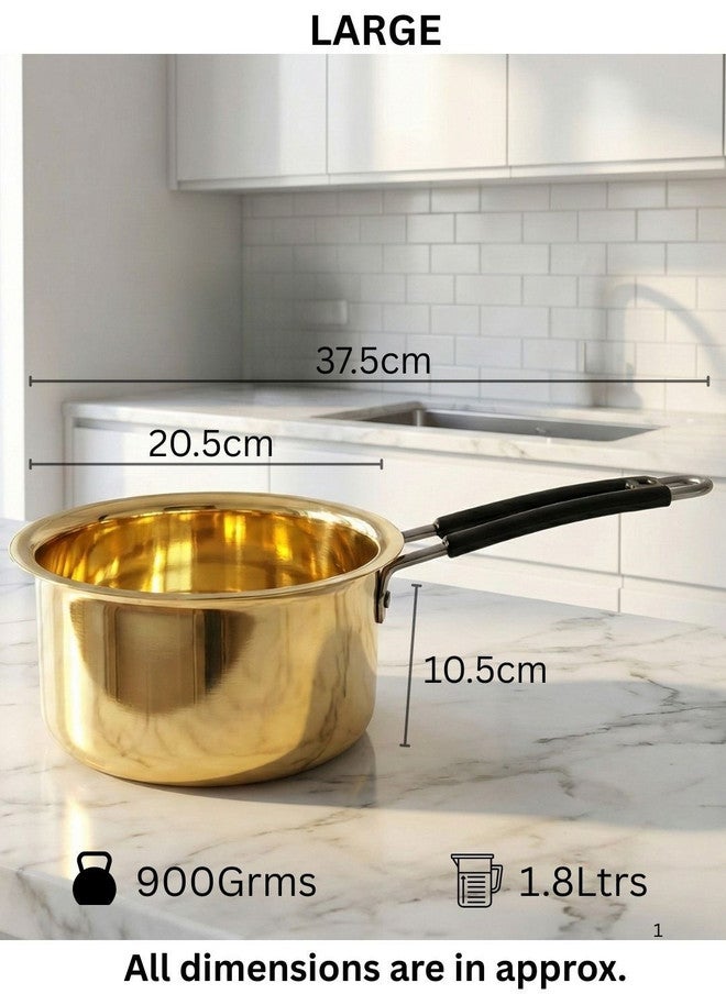 Nyra Kitchenware Bronze-Toned Dishwasher Safe Brass Pan - Image 3